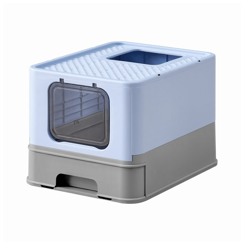 Polypropylene Litter Box with Scoop, Blue