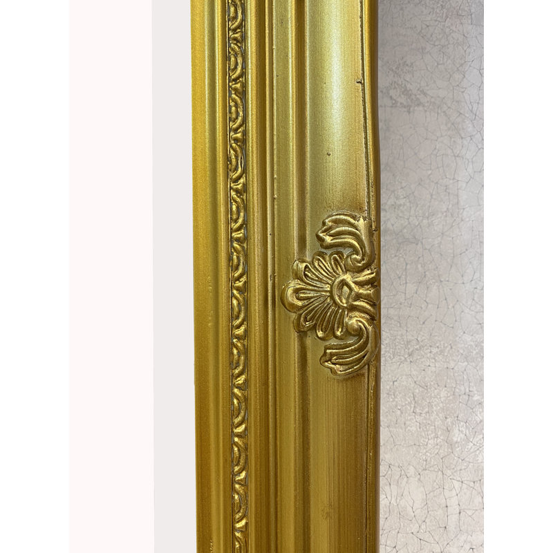 Jiminez Lightweight Hardwood Rectangle Mirror, Antique Gold
