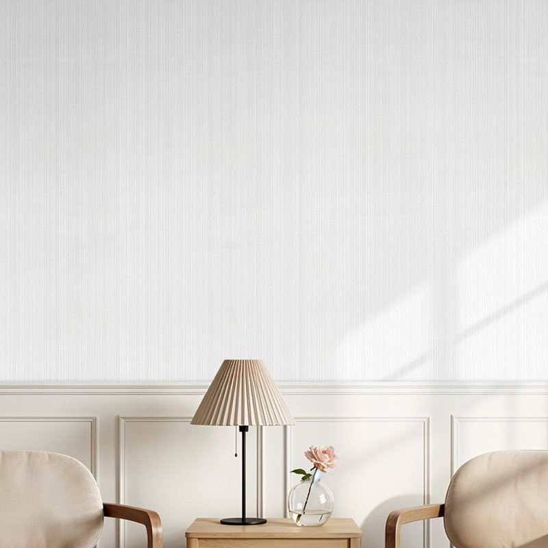 Non-Pasted Non-Woven 3D Embossed Wallpaper Roll, White