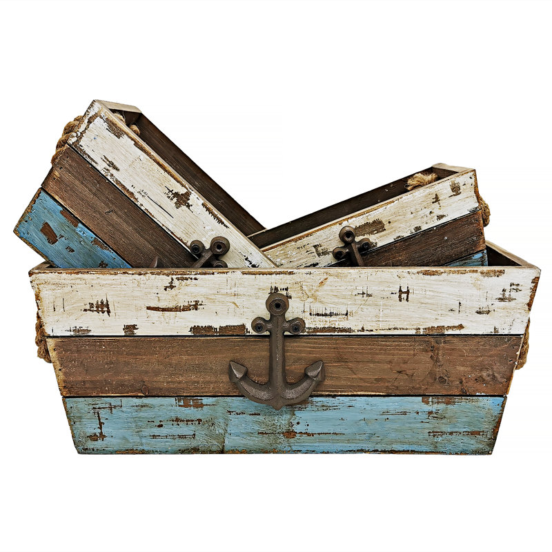 Caisse en bois massif Breakwater Bay