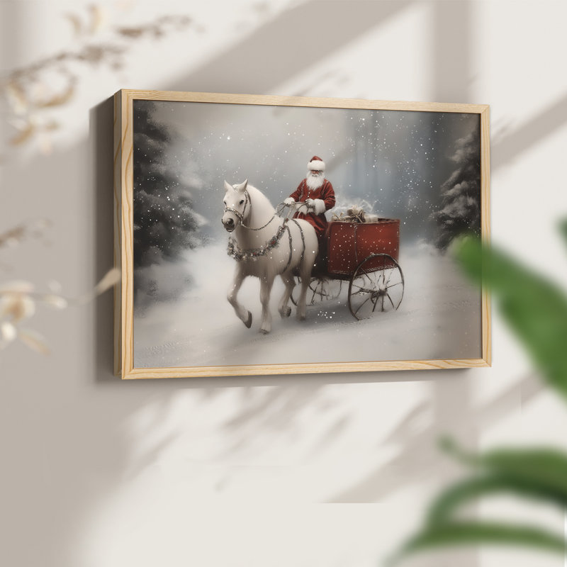 Art de Noël - CMXLVI - Reproduction encadrée - Restickable, H 8 po x l 10 po, Naturel