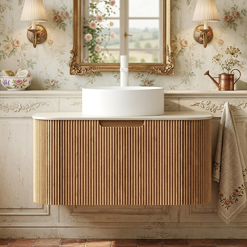Meuble-lavabo mural 24 po avec comptoir en marbre, 29.92"