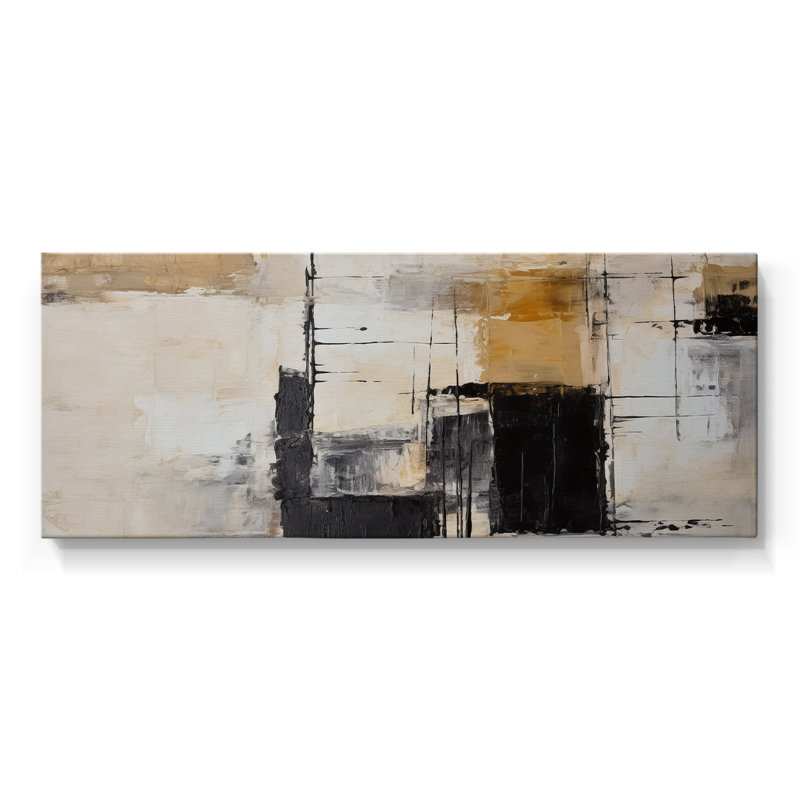 Toile tendue avec châssis abstrait Series # 4 XXIII, H 12 po x l 30 po