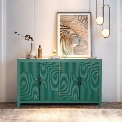 Armoire décorative 59 po avec 4 portes 59 po, garde-manger moderne Mid-Century, buffet en bois, meuble média, meuble console, meuble d'entrée, salon, chambre à coucher, salle à manger