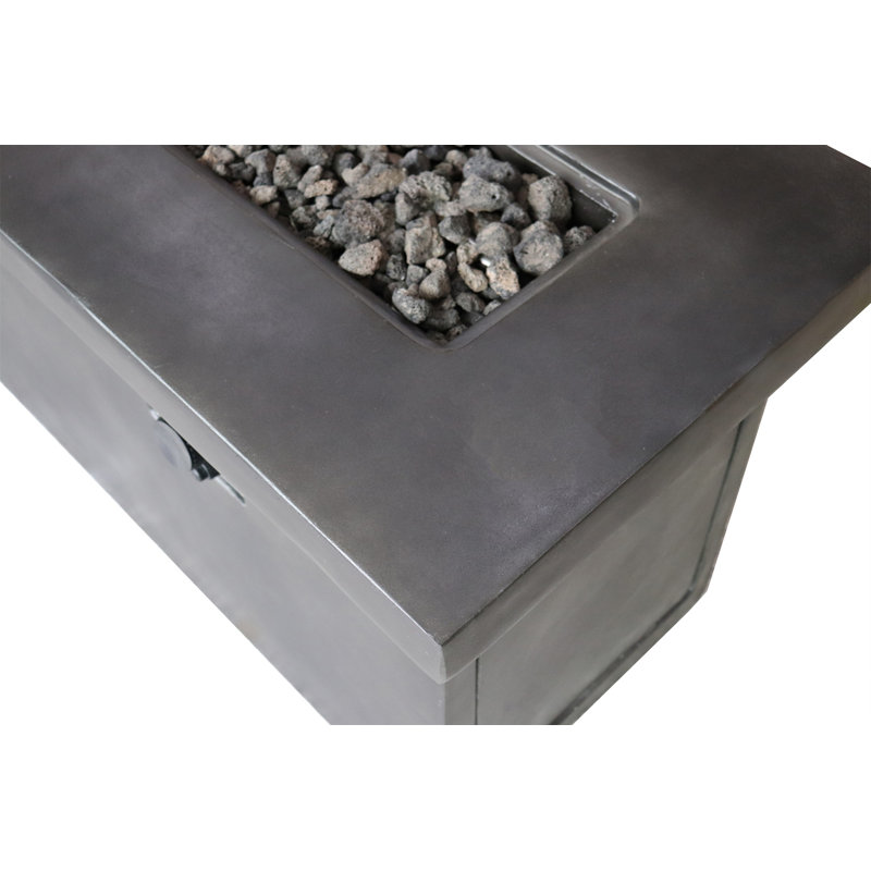 24'' H Concrete Propane/Natural Gas Outdoor Fire Pit Table, Charcoal