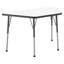 Table d'activité trapézoïdale effaçable à sec avec pieds réglables - blanc / noir-99093466-99093468-120151695