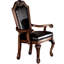 Élégante chaise de salle à manger, noire et brune, fauteuil ergonomique sophistiqué à dossier solide, silhouette gracieuse