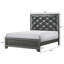 Tête de lit tapissier capitonnée gris foncé 1pc-944183795