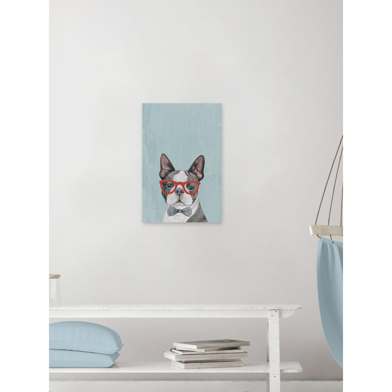 Geeky Puppy 1 Piece Wrapped Canvas Painting, 45 cm H x 30 cm W x 3.81cm D