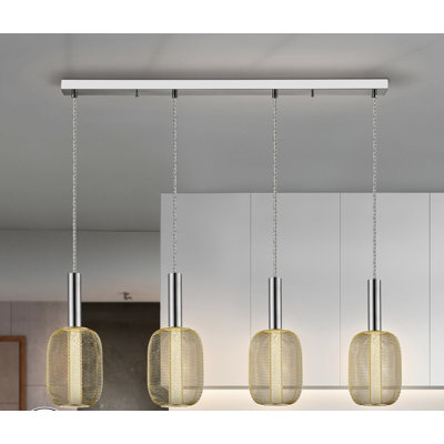 Mendota 4 - Light Chrome/Gold LED Pendant