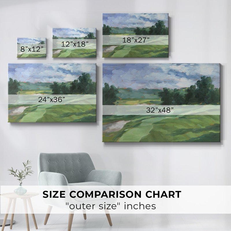«Golf Course Study IV», toile tendue avec châssis, H 12 po x l 18 po