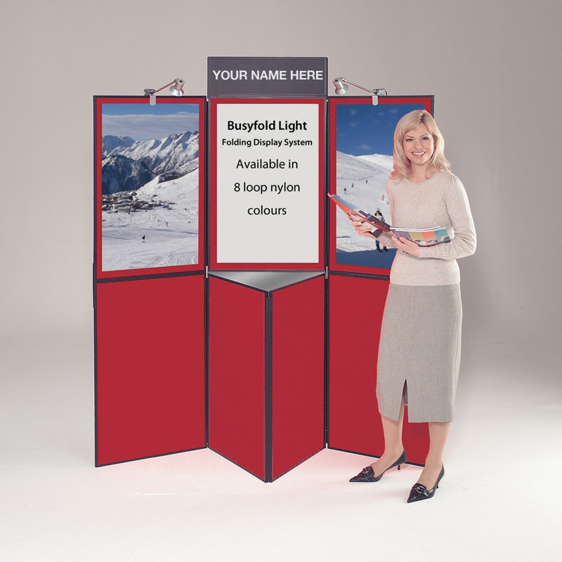 BusyFold Free-Standing Bulletin Board 220cm H x 210cm W, Burgundy