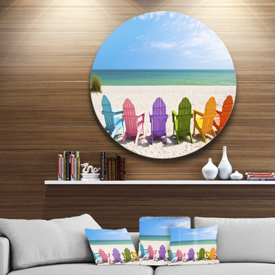 Photographie de plage, art mural, chaises Adirondack, reproduction côtière - chaises de plage Adirondack