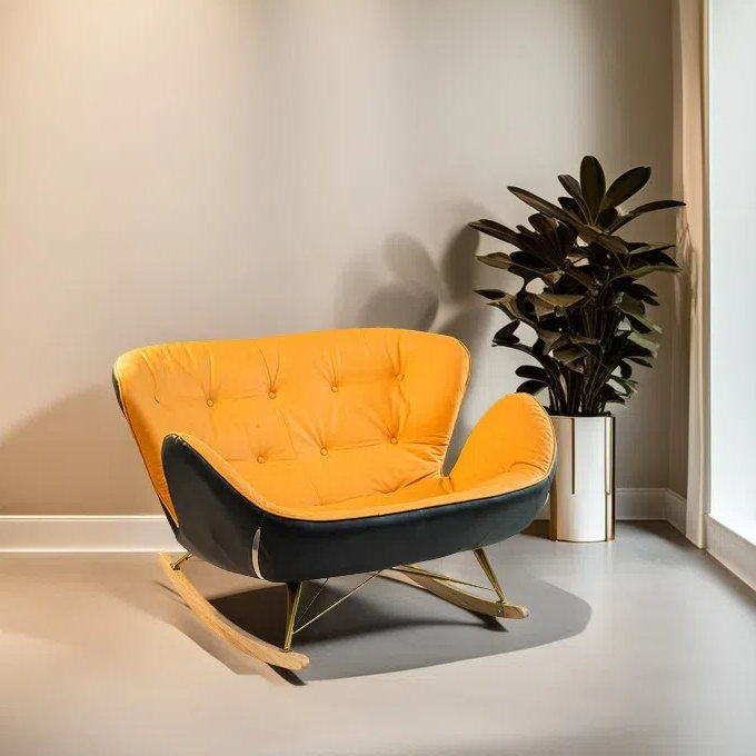 Chaise berçante Fashion, Noir / Orange