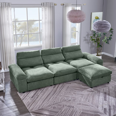 Adjustable Storage Sofa Cotton & Linen Modern Design For Living Rooms & Bedrooms