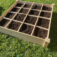 Roswell Raised Garden Bed Kit with 9 Growing Grid, Wooden Ground Planter  Box for Plants & Herbs