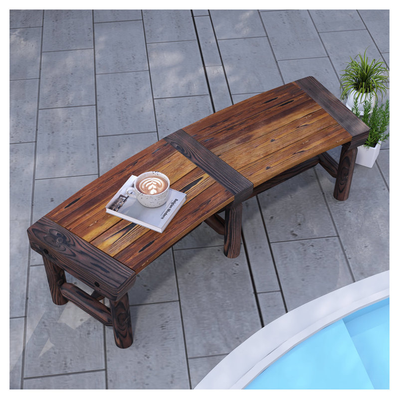 Banc de jardin semi-circulaire en bois Outsunny, siège enveloppant pour terrasse, jardin et patio, brun