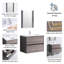 Ensemble de meuble-lavabo mural simple 24 po avec miroir Axania