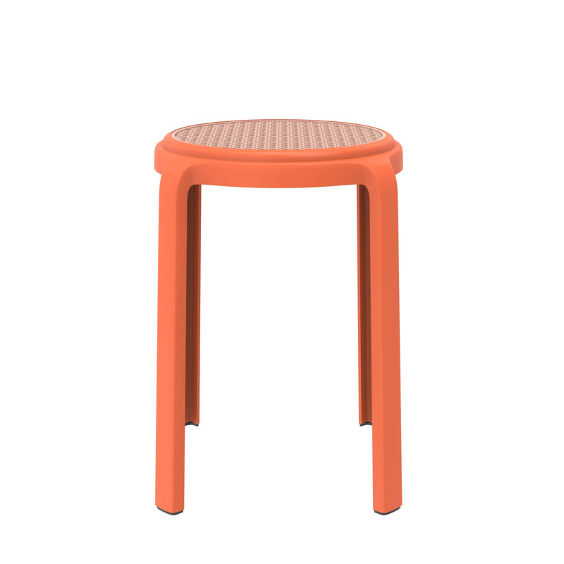 Tabouret rond en plastique empilable Alysoun, Orange