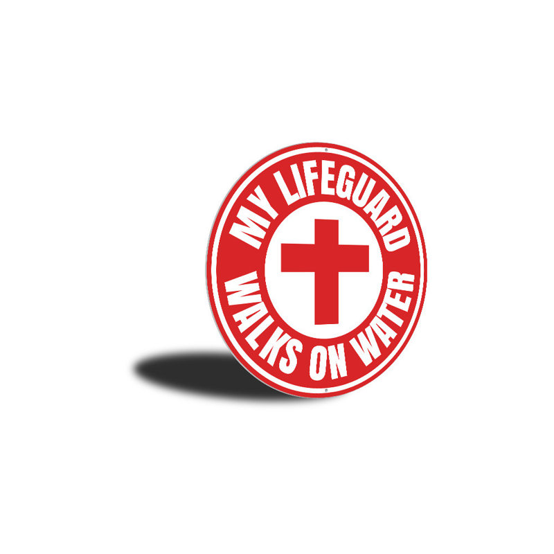 Plaque en aluminium Jésus sauveteur, H 18 po x l 18 po x P 0,06 po