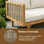 67.5' Wide Acacia Wood Straight Patio Sofa,Seater Daybed, With Cushions-2026901395