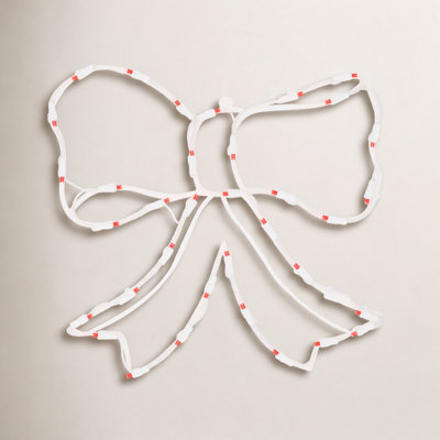 Bow Christmas Window Silhouette Lighted Display