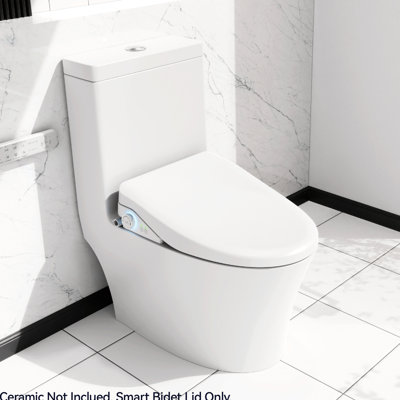 Smart Bidet Toilet Seat With Side Knob Feature - Heated, Automatic Nozzle Wash, Adjustable Water Parameters, Quiet Soft Close, Auto Lid, Hygiene Driven Design Purge, Water, Approach