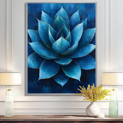 Étoile d'agave bleue - Toile encadrée représentant une plante succulente