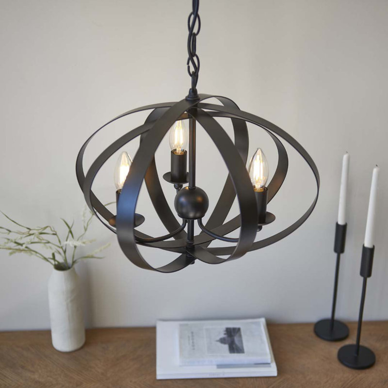 3 - Light Unique/Statement Pendant, Matt Black