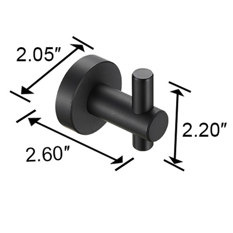 Wall-mounted bathroom towel hooks made of high quality materials, Black