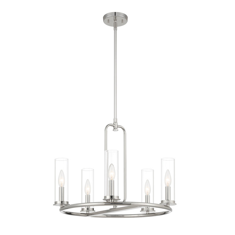 Lustre 5 lumières Serse, Nickel poli