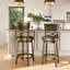 Swivel Upholstered Counter Stool with Solid Wood Frame-1325669745-1325669750-1325669754