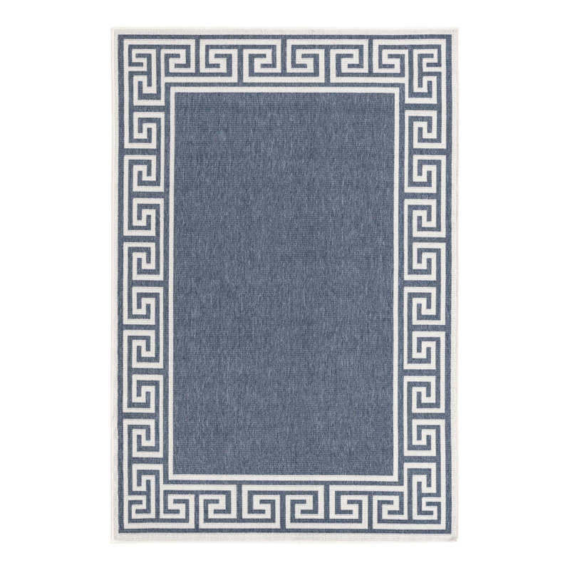 Tapis bleu marine intérieur / extérieur Amiri, Rectangle 4 pi x 6 pi