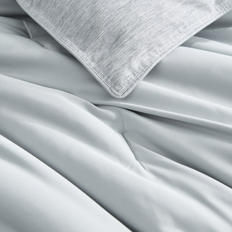 Cooling Lightweight Coma Inducer Oversized Comforter, Twin Extra Long Comforter + 1 Standard Sham, Glacier Gray