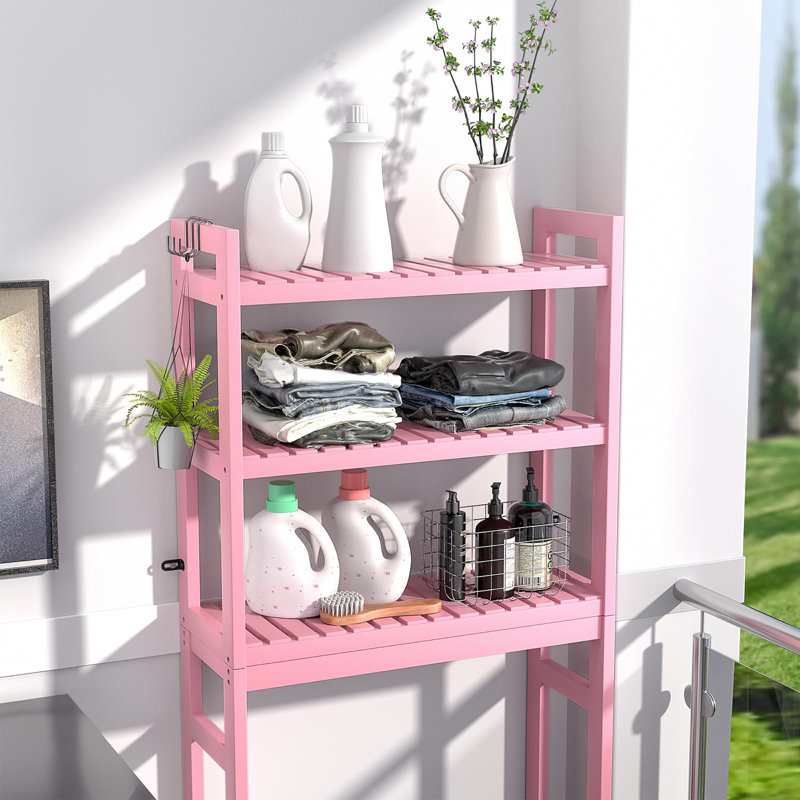 Heydar Bamboo Over The Toilet Storage, Pink