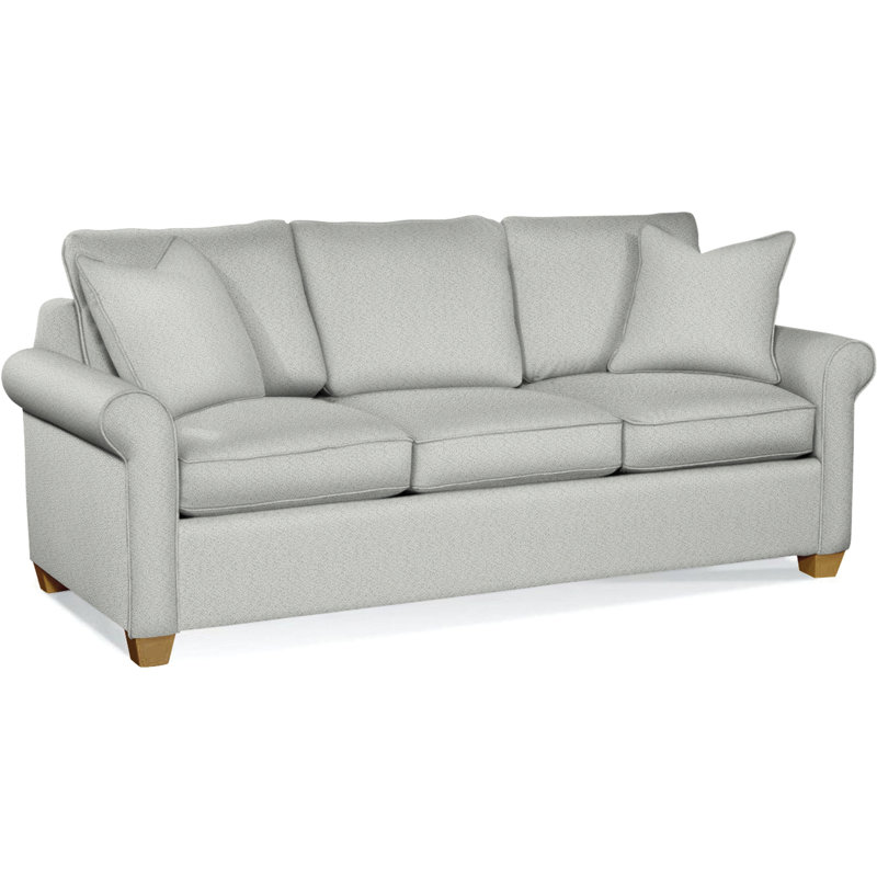Park Lane Upholstered 81'' Sofa, Honey Finish, Oatmeal Crypton Performance; 0822-74