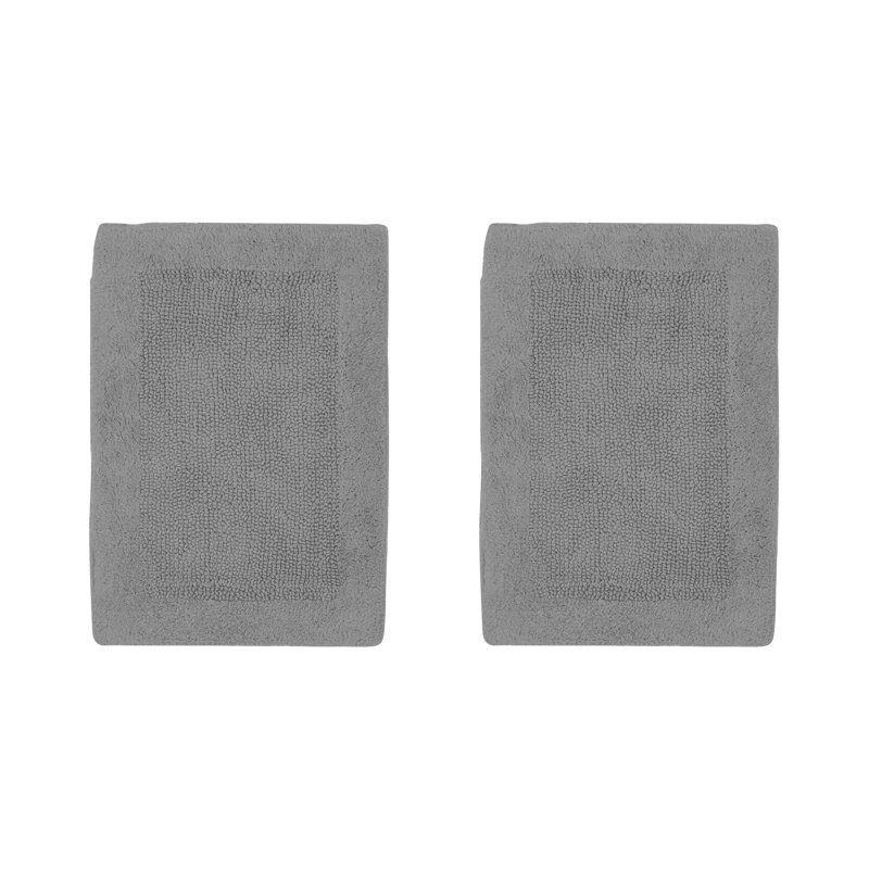 Ensemble de tapis pour salle de bain 2 pièces Moriceau, Gris, 2 pièces (17 po x 24 po | 17 po x 24 po)