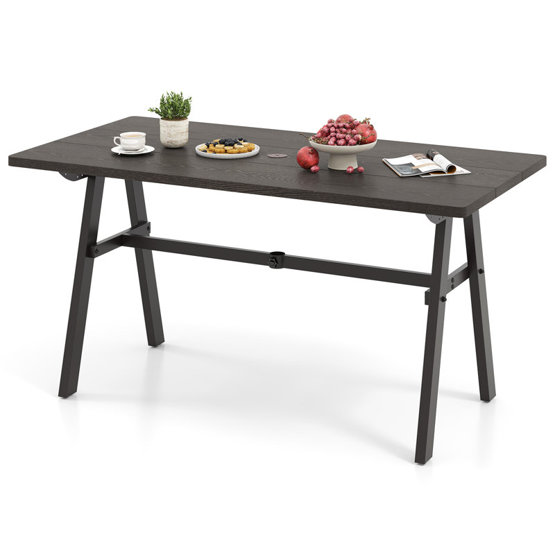 59'' x 29.5'' Rectangle Rustproof Patio Dining Table w/ 1.93'' Umbrella Hole