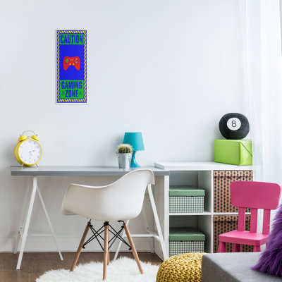 Vibrant Caution Gaming Zone Wall Plaque, design by Marcus Prime