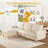97" Modular Sectional Sofa, L-shaped Couch With Movable Ottoman, Comfy Corduroy Couch With Spring Cushion-1352472286