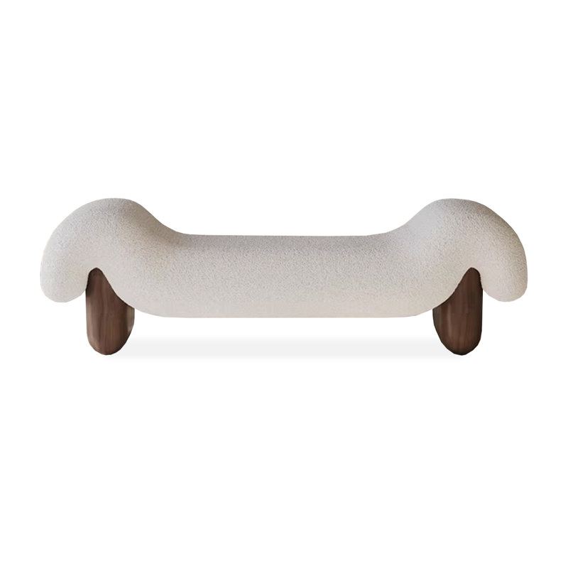 Banc rembourré Modern, Brun, Beige