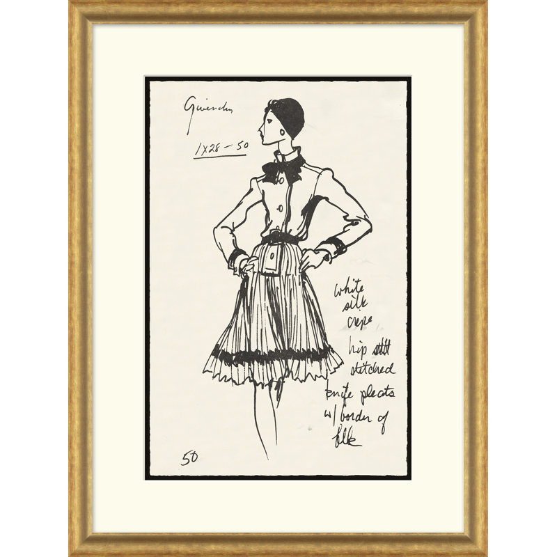 Vintage Fashion Sketches Print by Esther Larson