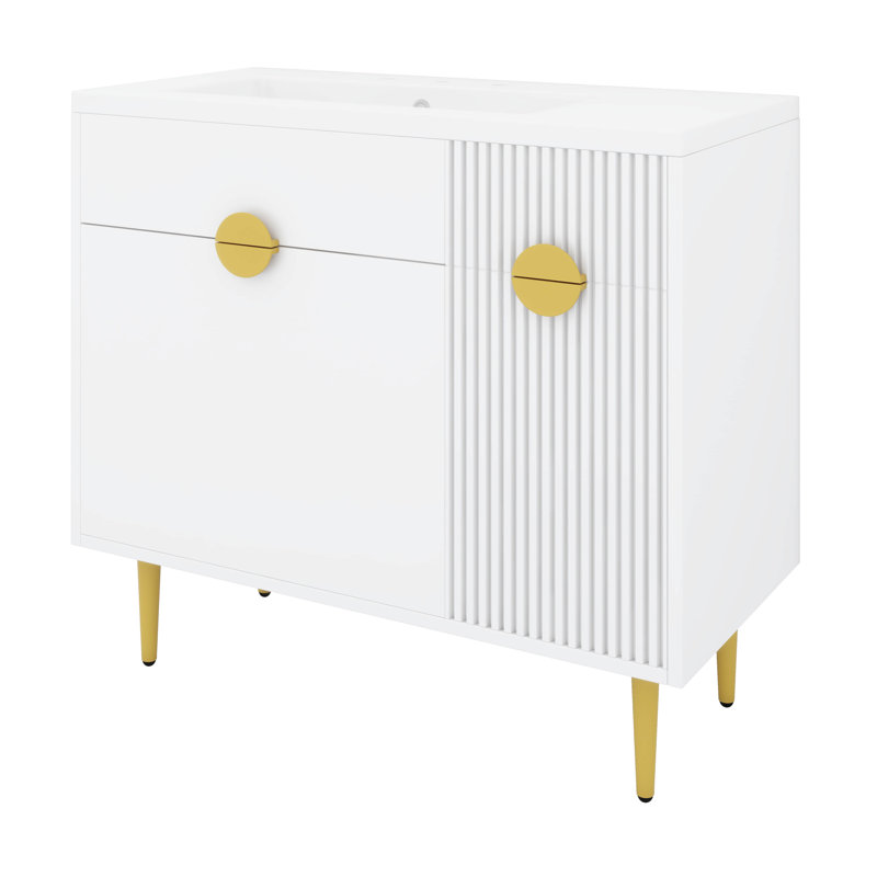 Meuble-lavabo blanc 36 po avec lavabo 36 po.