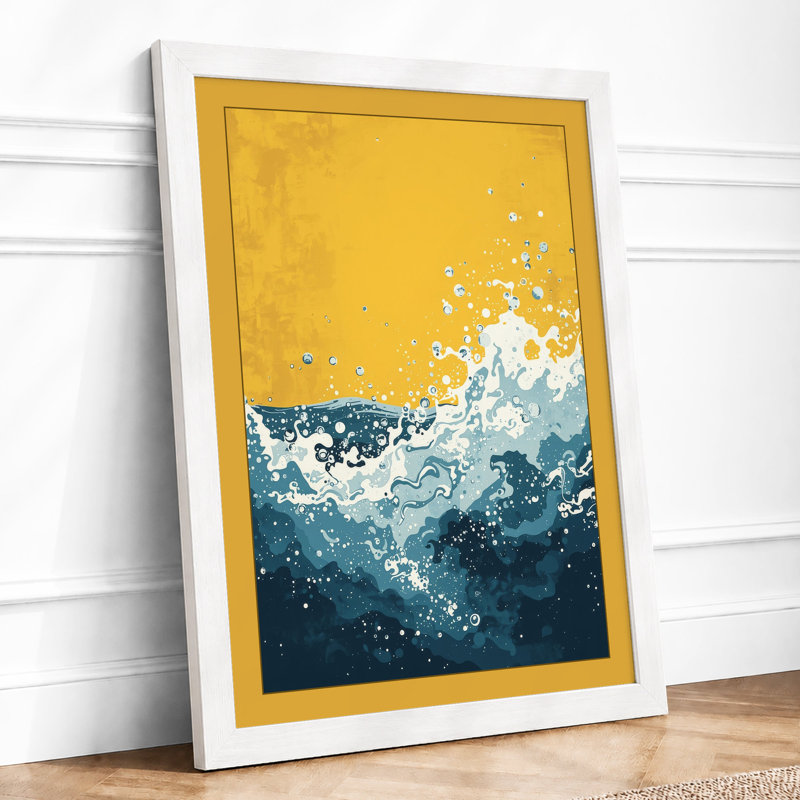 Wave in Motion Modern - Framed Print, A3 - 42.0 x 29.7 cm, White