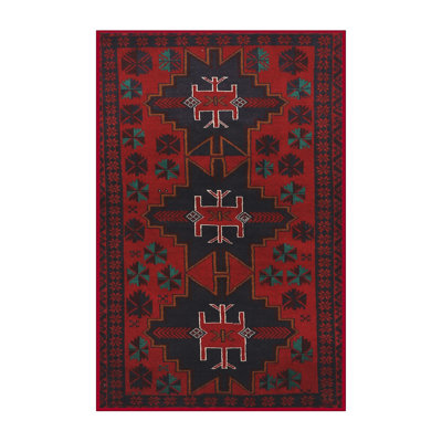 Tapis traditionnel rouge / noir