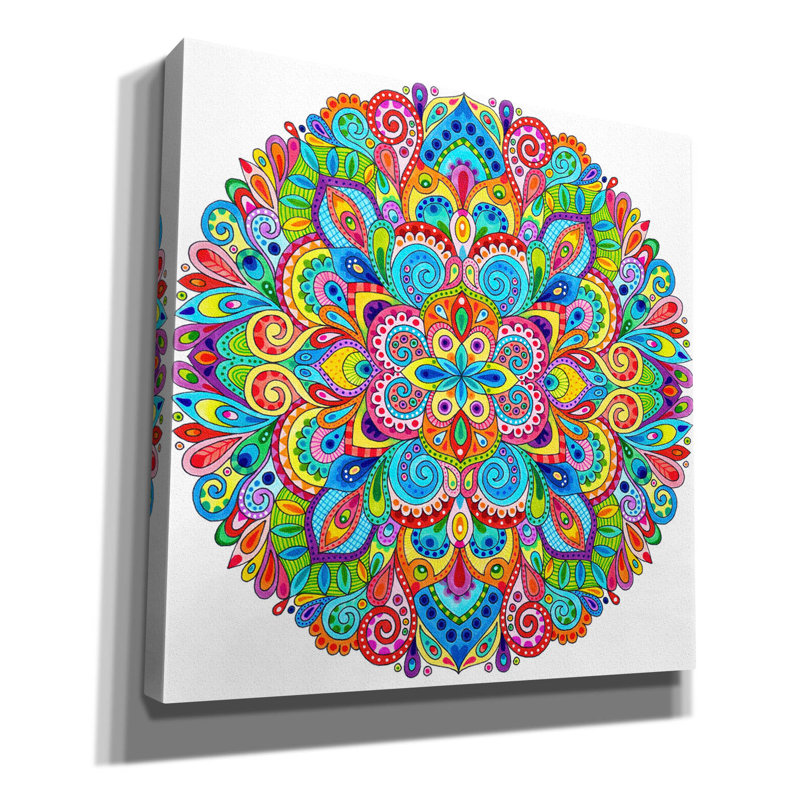 «Hard Candy Mandala» par Hello Angel, art mural sur toile, H 12 po x l 12 po x P 0,75 po
