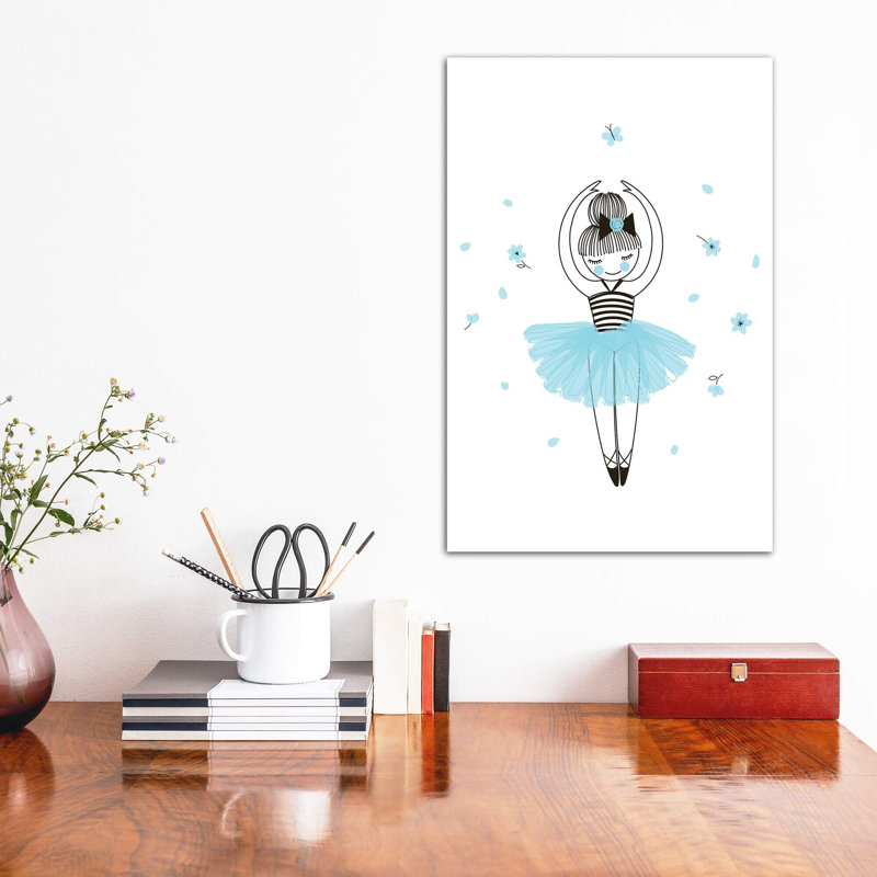 Petite ballerine - impression d'art graphique, H 40 po x l 26 po x P 1,5 po, Toile tendue, Pas de tapis
