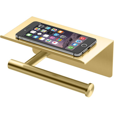 Esposito 1420MX Latitude II Toilet Paper Holder With Mobile Shelf, Stainless Steel, Hand Crafted, Easy Mounting