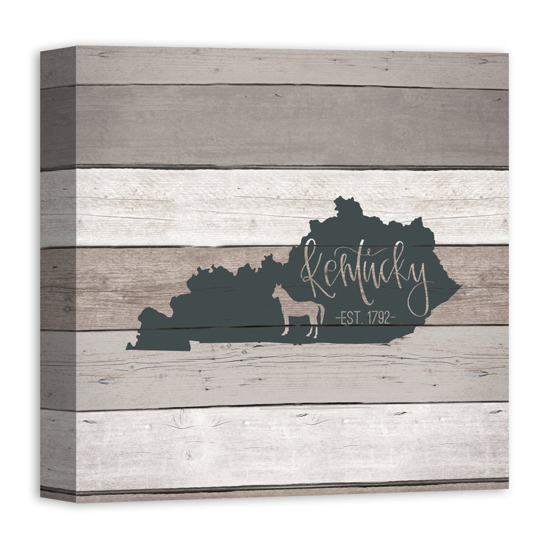 Kentucky Established - Wrapped Canvas Textual Art