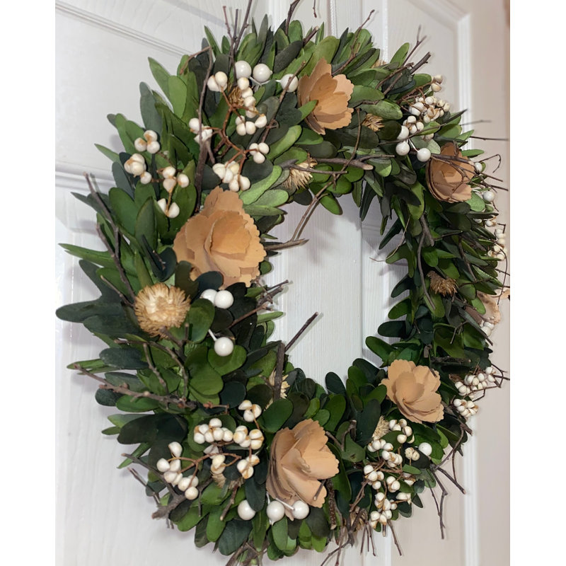 Wood Petals with branches Wreath